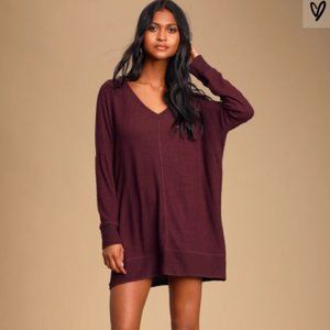 Lulus Plum Purple Long Sleeve Sweater Dress